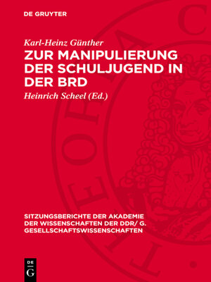 cover image of Zur Manipulierung der Schuljugend in der BRD